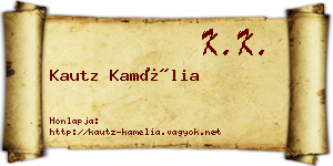 Kautz Kamélia névjegykártya